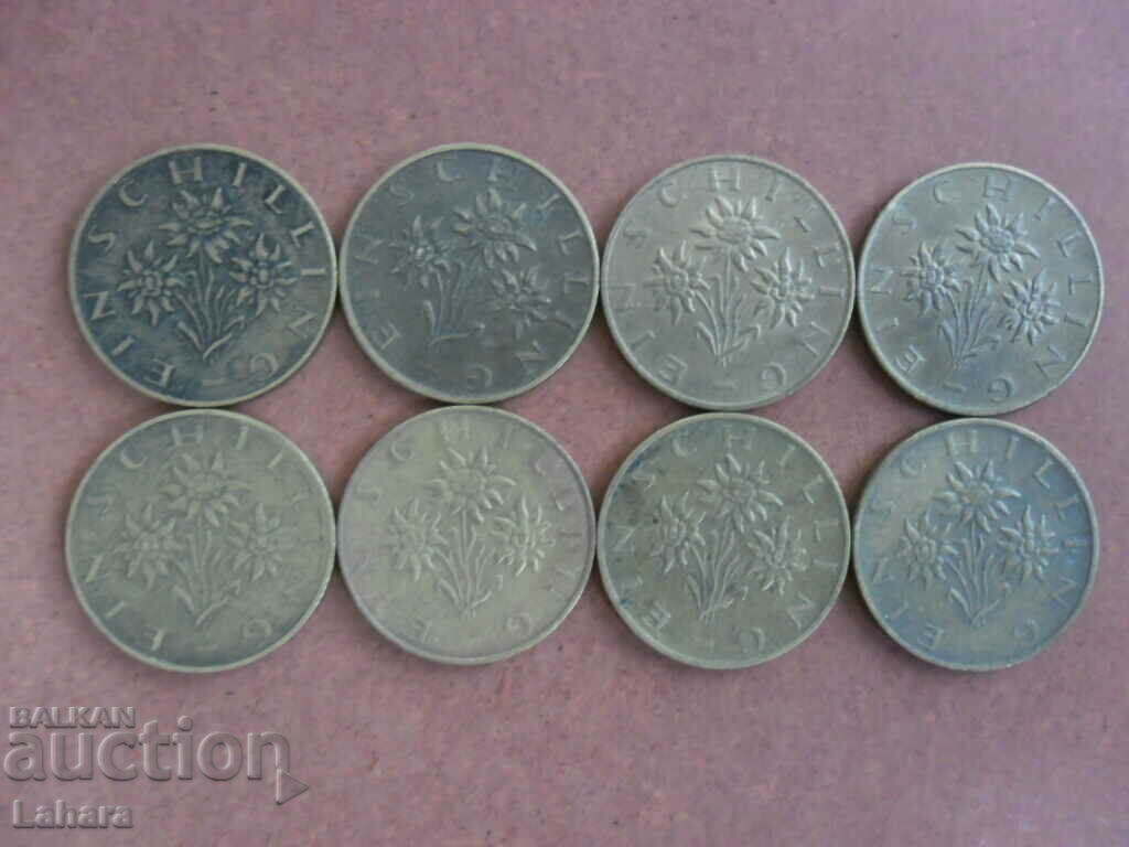 Доставка на Лот от 1 шилинг 1970 до 1977 г. Австрия Доставка на Лот от 1 шилинг 1970 до 1977 г. Австрия