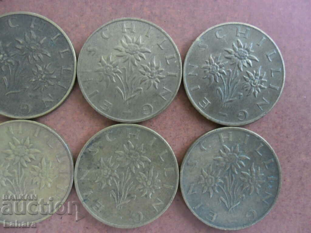 Лот от 1 шилинг 1970 до 1977 г. Австрия - 6 Лот от 1 шилинг 1970 до 1977 г. Австрия - 6