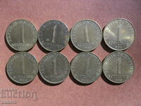 Lot of 1 Shilling 1980 to 1989 Austria