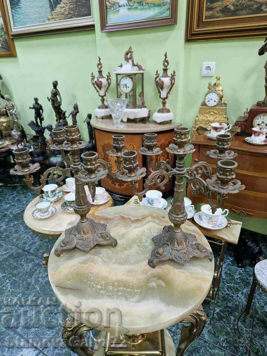 Delivery of A pair of beautiful antique French bronze candlesticks Delivery of A pair of beautiful antique French bronze candlesticks