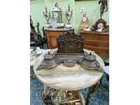 A great large antique French bronze inkstand