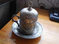 old glass tea cup coaster - Turkey