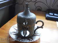 old glass tea cup coaster - Turkey