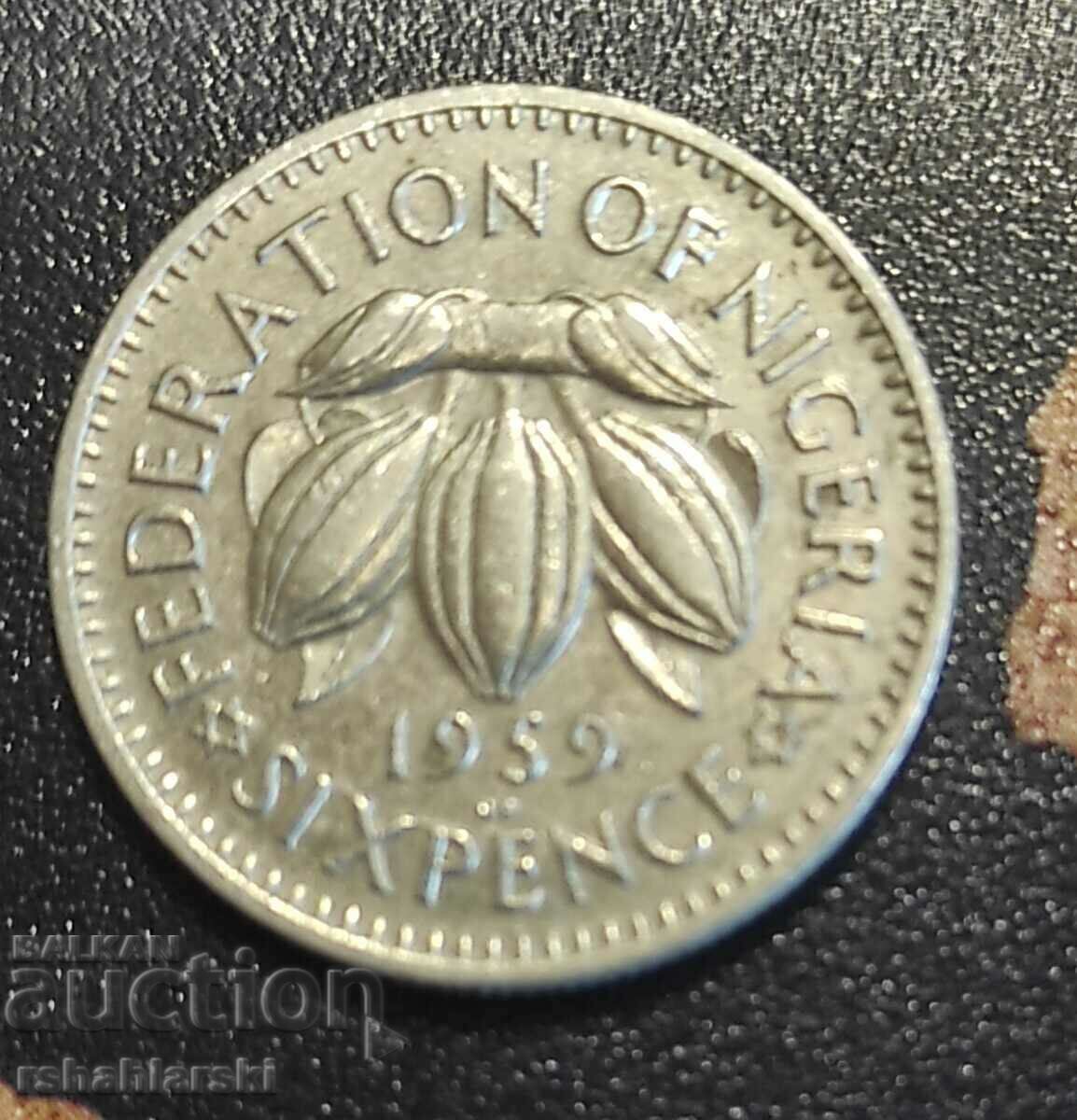 Nigeria 6 pence, 1959 › Regina Elisabeta a II-a (1958-1973)