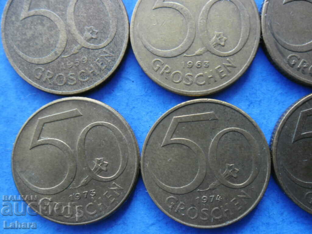 Lot of 50 groschi 1959 to 1975. Austria with price 2.00 BGN | € 1.02 Lot of 50 groschi 1959 to 1975. Austria with price 2.00 BGN | € 1.02