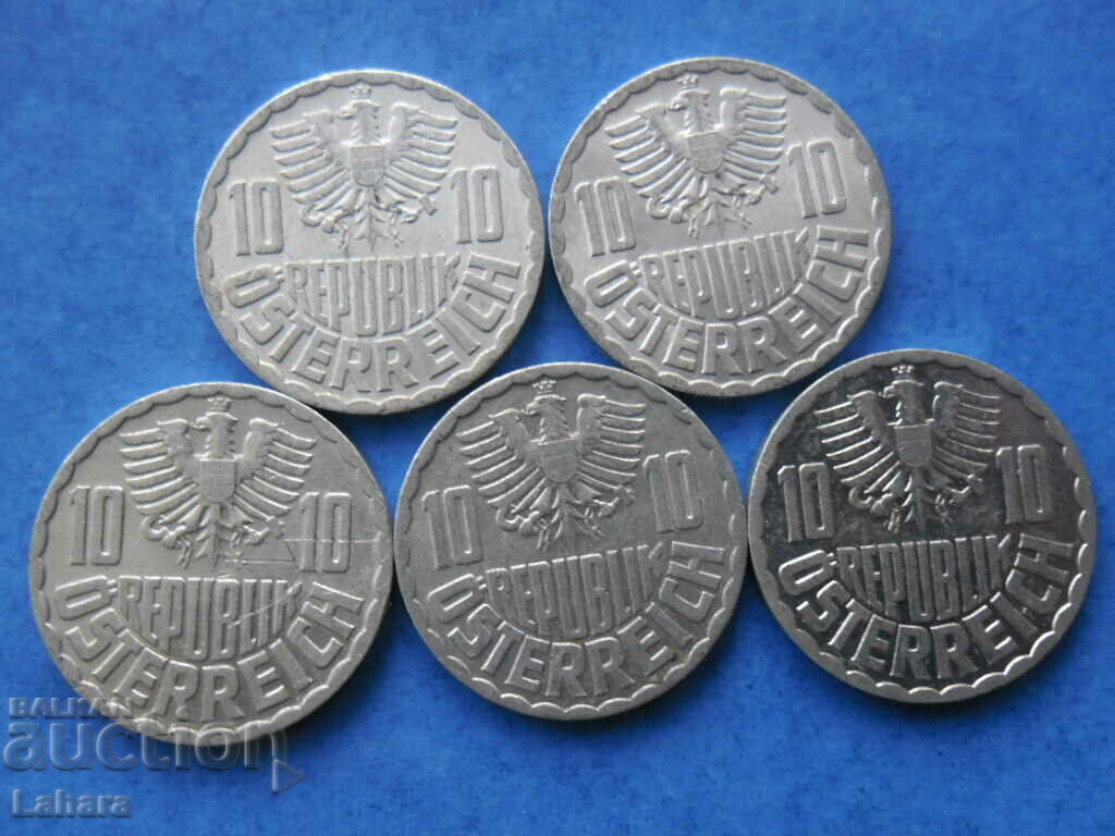 Auction Lot of 10 groshis 1971 to 1978. Austria Auction Lot of 10 groshis 1971 to 1978. Austria