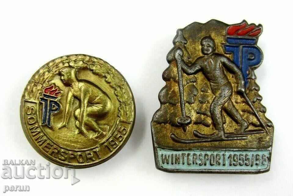 OLD BADGES-GDR-1955-PIONEER ORGANIZATION-SPORTS-GDR with price 12.99 BGN | € 6.64 OLD BADGES-GDR-1955-PIONEER ORGANIZATION-SPORTS-GDR with price 12.99 BGN | € 6.64