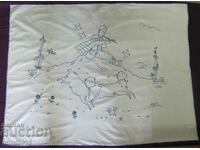 Ταπετσαρία Κεντήματος Χεριού της δεκαετίας του '50 για τοίχο