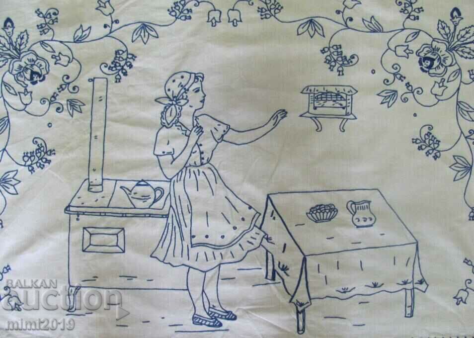 Auction 50's Hand Embroidery Tapestry for Wall Auction 50's Hand Embroidery Tapestry for Wall