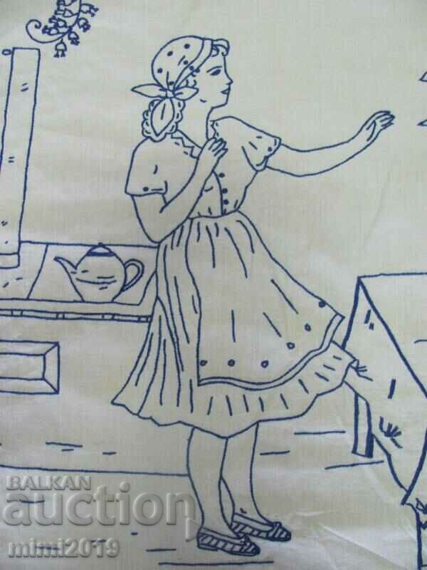 Delivery of 50's Hand Embroidery Tapestry for Wall Delivery of 50's Hand Embroidery Tapestry for Wall