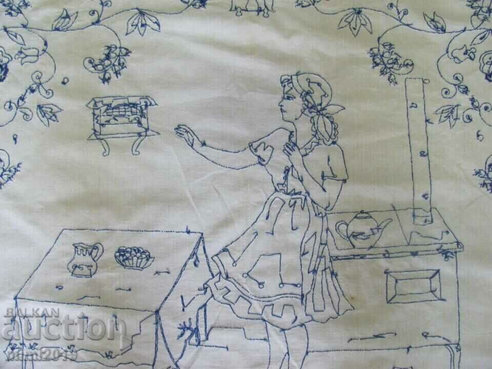 50's Hand Embroidery Tapestry for Wall - 7 50's Hand Embroidery Tapestry for Wall - 7