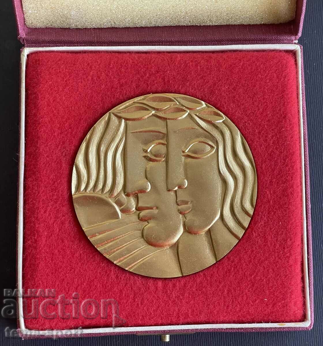 12 Bulgaria Olympic merit plaque BOK gold