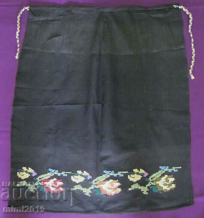 19th Century Folk Art Women's Apron with Embroidery