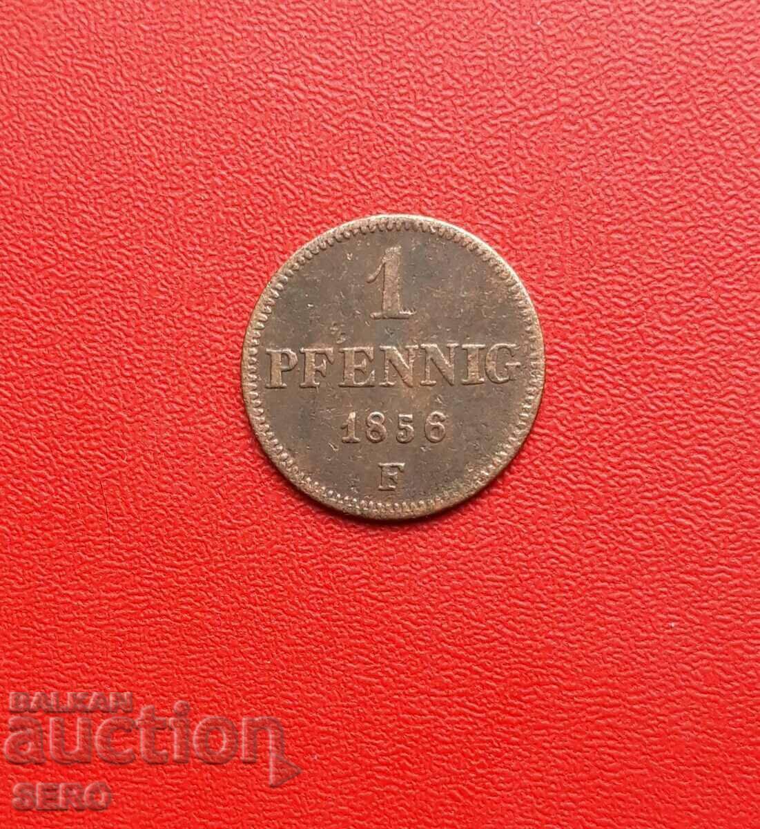 Γερμανία-Σαξονία-1 pfennig 1856 F-Δρέσδη