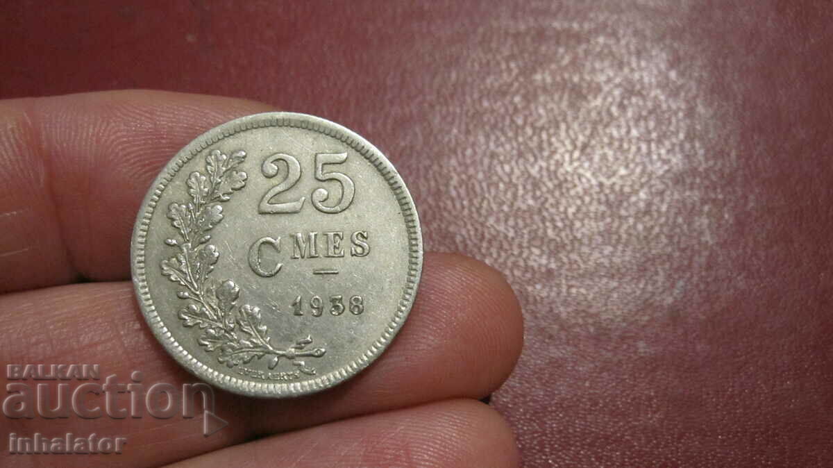 1938 year 25 centimes Luxembourg