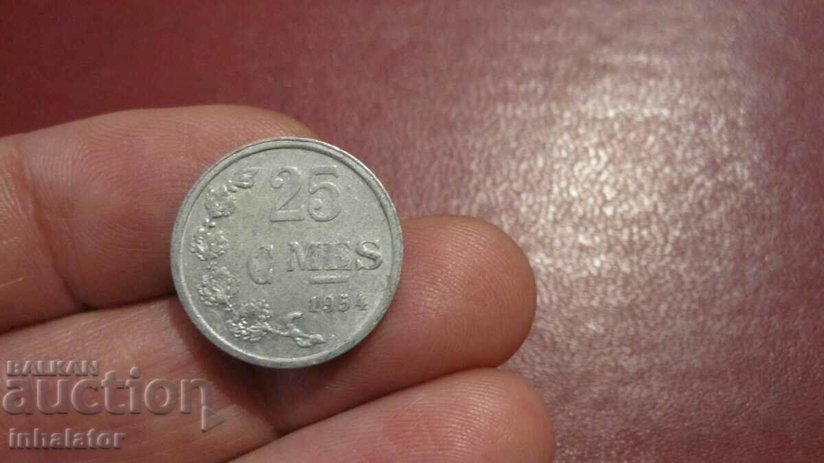 1954 year 25 centimes Luxembourg - Aluminum