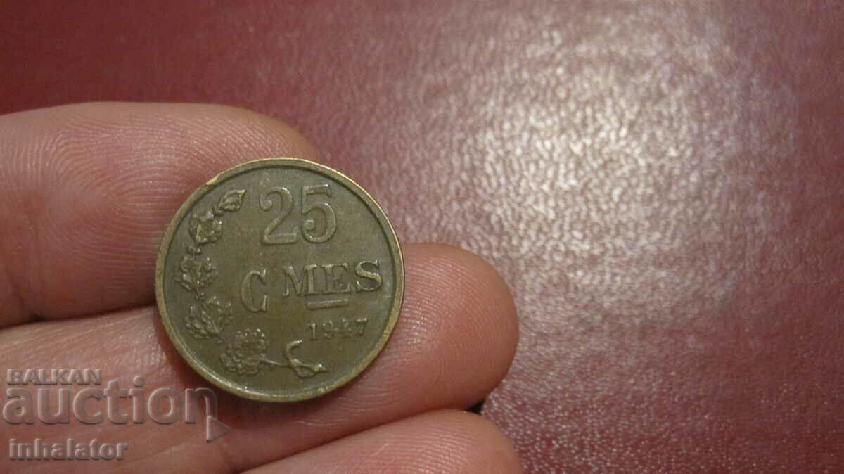 1947 year 25 centimes Luxembourg