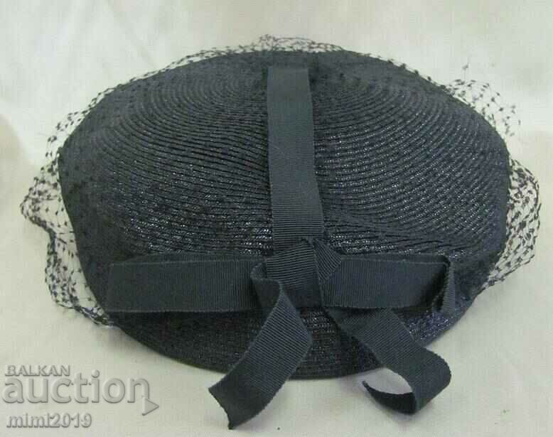 Auction  30's Antique Ladies Hat Black