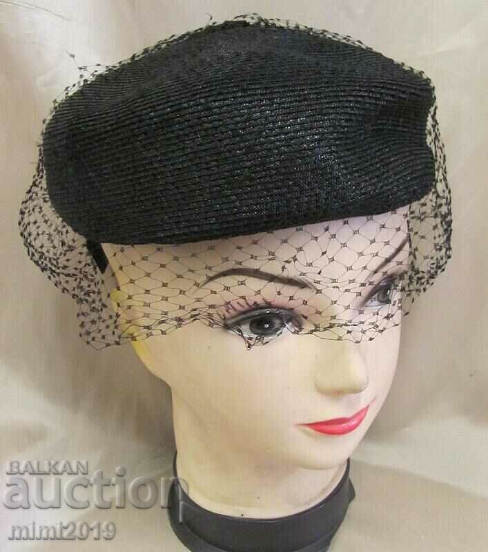 30's Antique Ladies Hat Black
