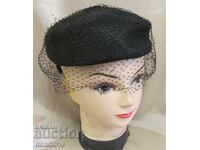 Αντικέ γυναικείο καπέλο της δεκαετίας του '30 μαύρο