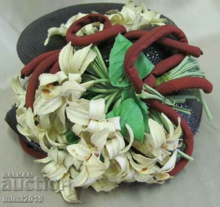 30's Antique Ladies Hat Black - 5