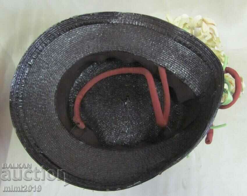 30's Antique Ladies Hat Black - 6