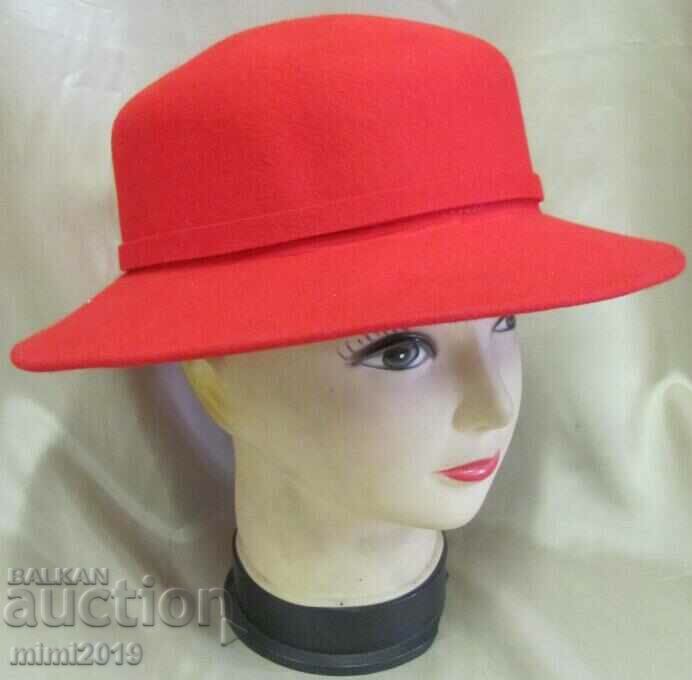 50's Antique Women's Hat Red Felt with price 50.00 BGN | € 25.56 50's Antique Women's Hat Red Felt with price 50.00 BGN | € 25.56