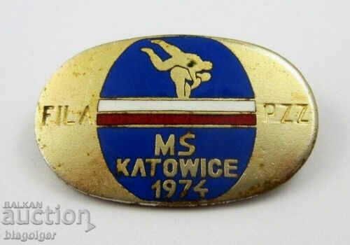 Παγκόσμιο Πρωτάθλημα Πάλης-1974-Κατοβίτσε-Επίσημη πινακίδα