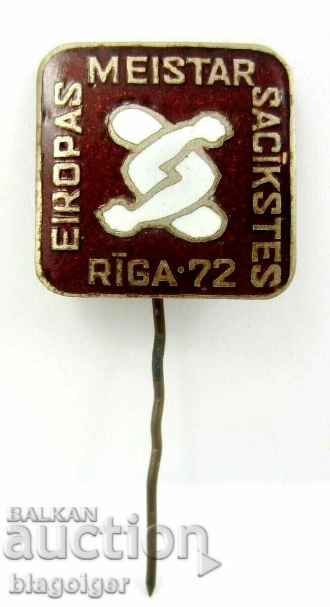 Ευρωπαϊκό Πρωτάθλημα Σάμπο-1972-Ρίγα-Επίσημη πινακίδα