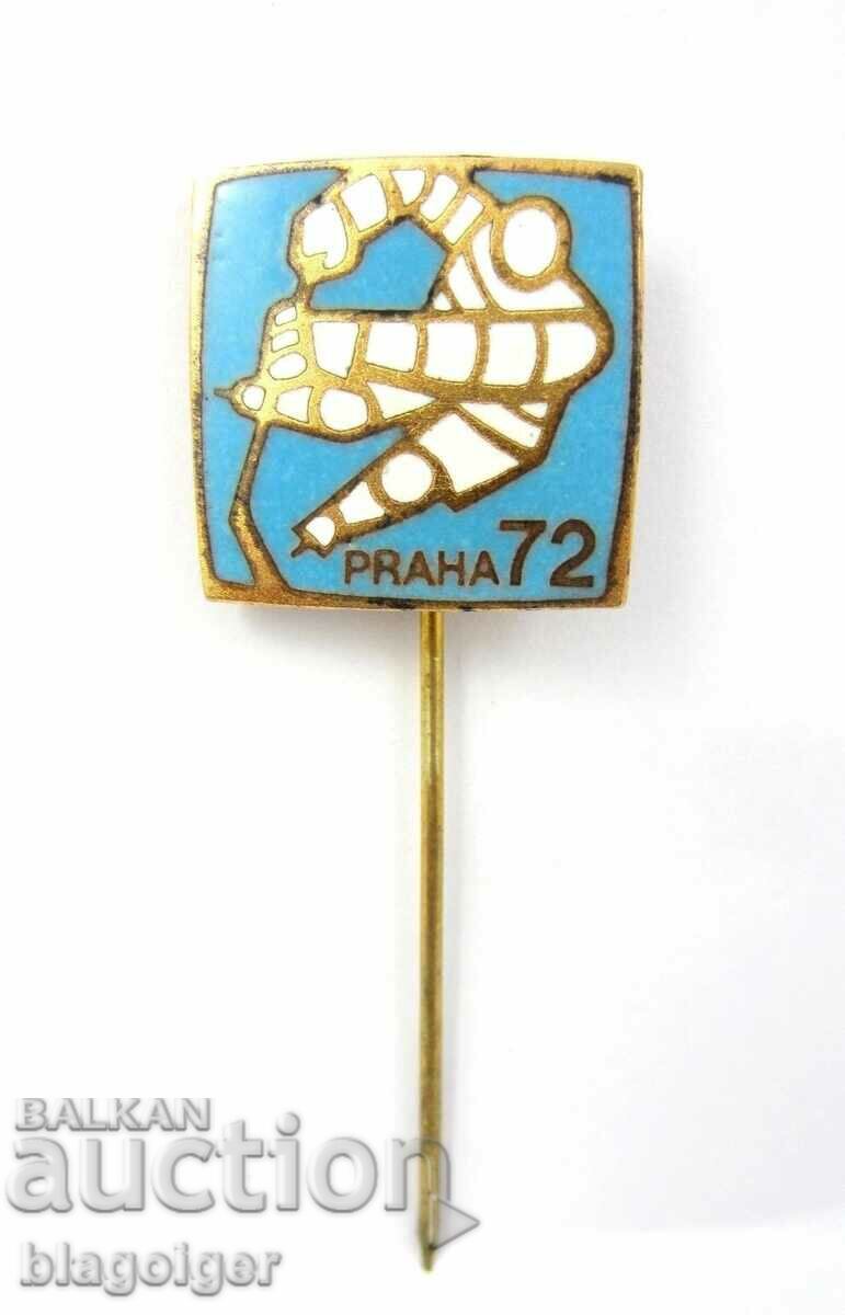 Παγκόσμιο Πρωτάθλημα Χόκεϋ -1972-Πράγα-Σήμα Σπάνιο-Λογότυπο