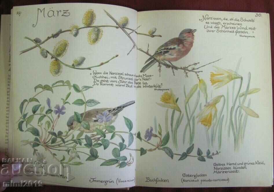 1977 Book Calendar - Flowers and Birds Germany - 6