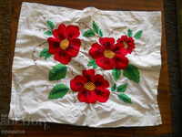old hand embroidered pillow case