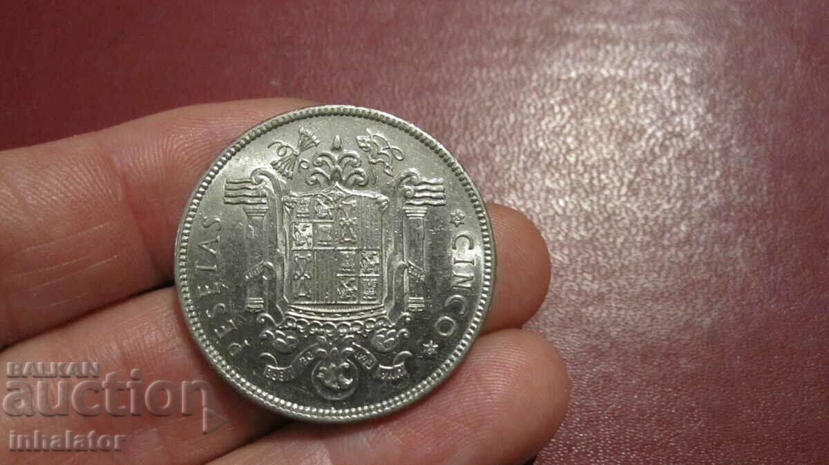 1949 5 pesetas Franco 32mm steaua 50