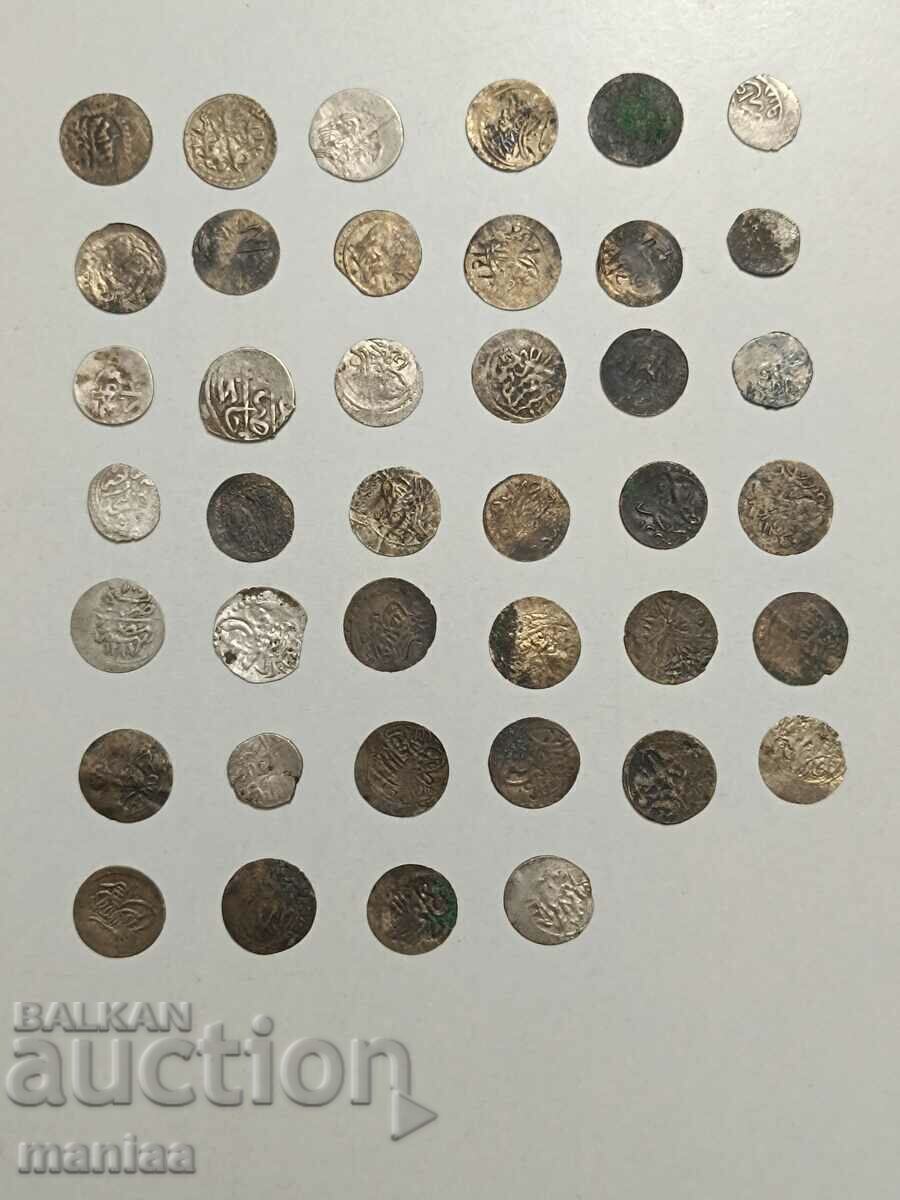 Доставка на Лот Османски  не пробити сребърни  ахчета - акчета 40 бр