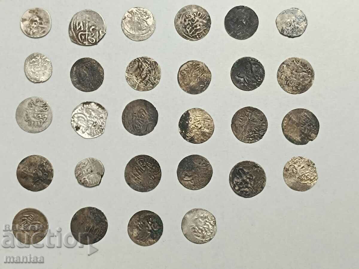 Лот Османски  не пробити сребърни  ахчета - акчета 40 бр - 6