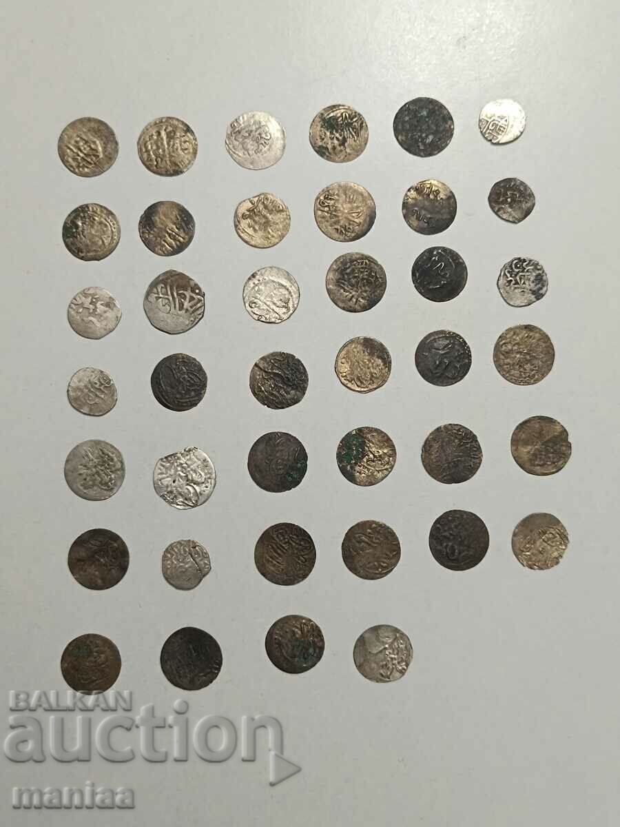 Лот Османски  не пробити сребърни  ахчета - акчета 40 бр