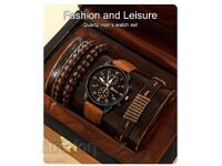 Ανδρικό ρολόι με 3 τεμ. σετ βραχιόλια