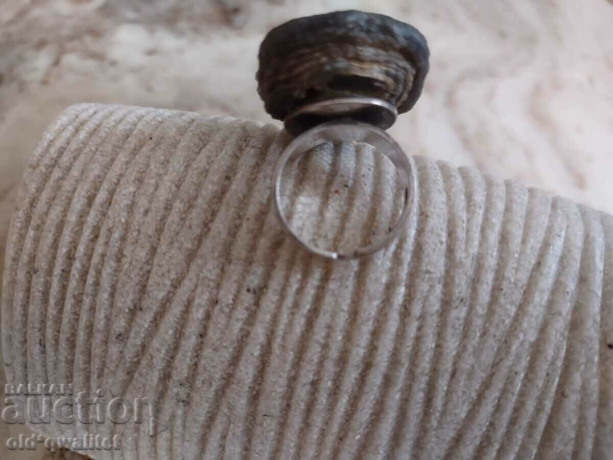 Auction  Silver ring, stone - Chalcedony, with Pearl, silver 835