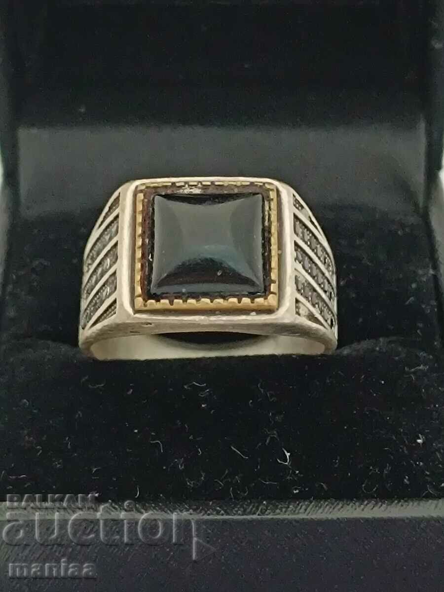 Красив сребърен пръстен маркиран ДМ