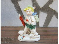 old porcelain figure statuette boy marked FOREIGN