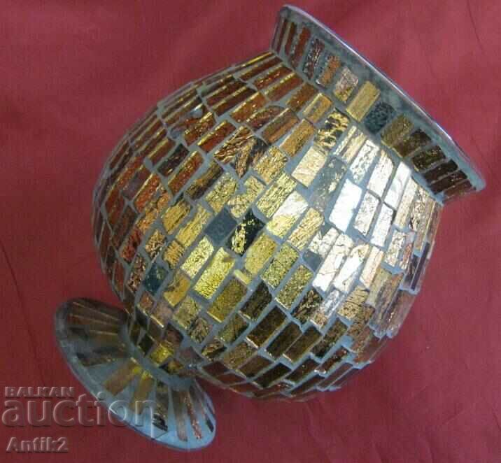 Auction 30s Art Deco Glass Vase Gilt Auction 30s Art Deco Glass Vase Gilt