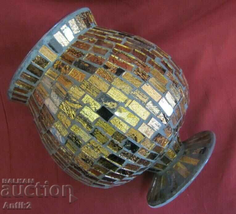 30s Art Deco Glass Vase Gilt - 5 30s Art Deco Glass Vase Gilt - 5