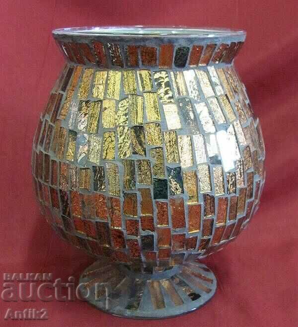 30s Art Deco Glass Vase Gilt - 7 30s Art Deco Glass Vase Gilt - 7