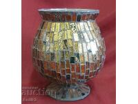 30s Art Deco Glass Vase Gilt