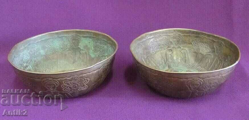 Delivery of 19th century Bronze Cups, Cups with an inscription - Persia 2 pcs. Delivery of 19th century Bronze Cups, Cups with an inscription - Persia 2 pcs.