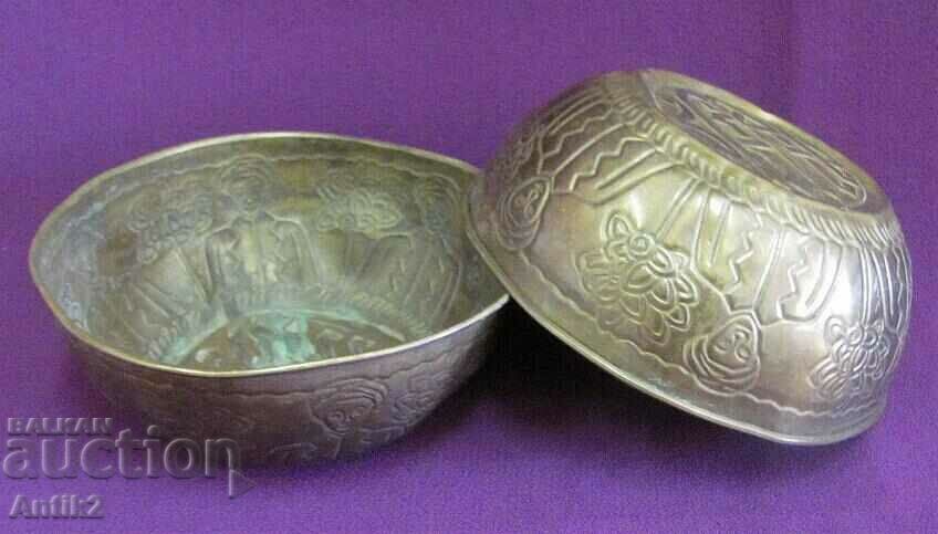 19th century Bronze Cups, Cups with an inscription - Persia 2 pcs. - 5 19th century Bronze Cups, Cups with an inscription - Persia 2 pcs. - 5