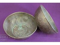 19th century Bronze Cups, Cups with an inscription - Persia 2 pcs.