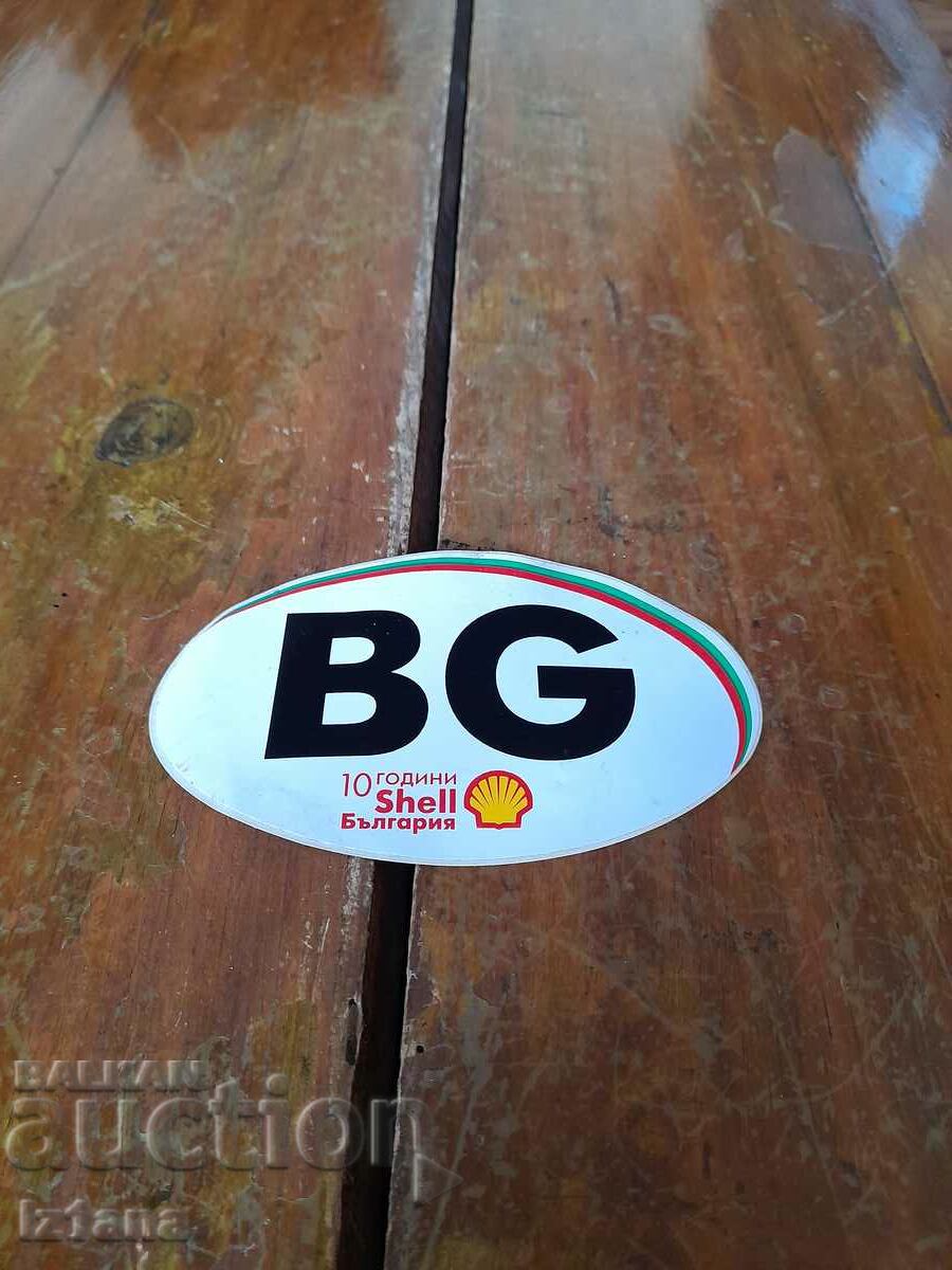 Old car sticker BG,Shell