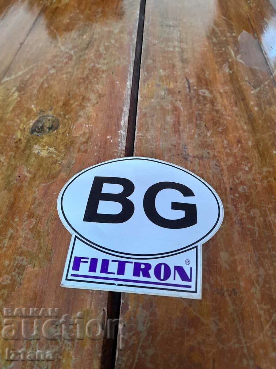 Αυτοκόλλητο παλιού αυτοκινήτου BG, Filtron