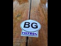 Αυτοκόλλητο παλιού αυτοκινήτου BG, Filtron